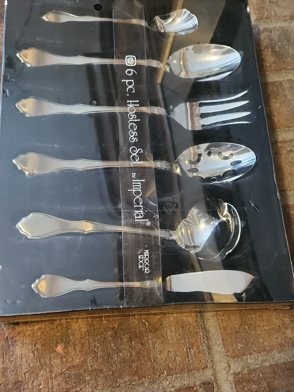Imperial New In Box 6-Piece Hostess Serving Set - Silver Metal Morror Edge 18/8